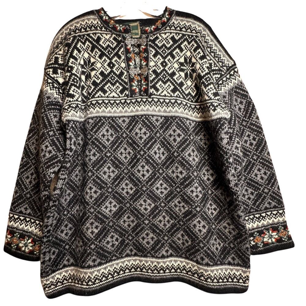 Dale of Norway Jubileum 2 Handknit 100% Wool Pullover Sweater NWOT Unisex Sz L - Picture 3 of 16